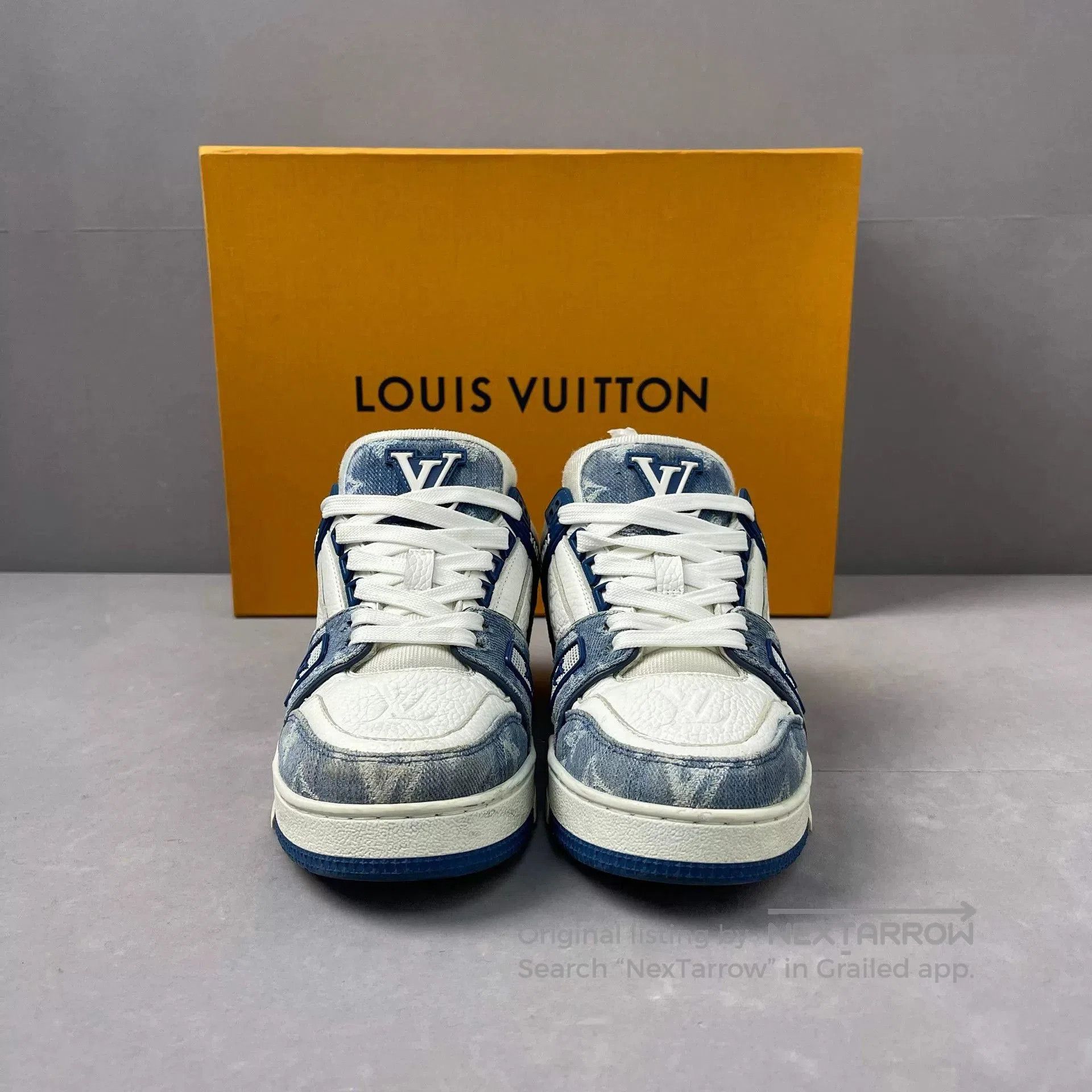 Louis Vuitton Louis Vuitton LV Trainer White Blue. Size US 5.5 / IT 35.5 - 2 Thumbnail