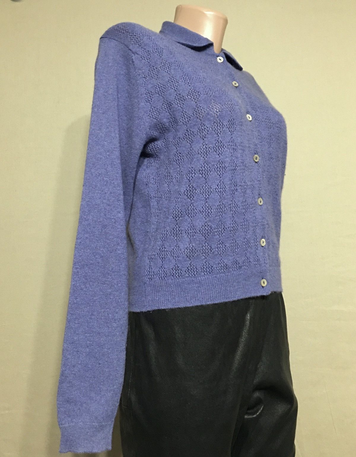 Designer BRORA Cashmere Blue Elegantly Scotland Cardigan UK 12 Size M / US 6-8 / IT 42-44 - 3 Thumbnail