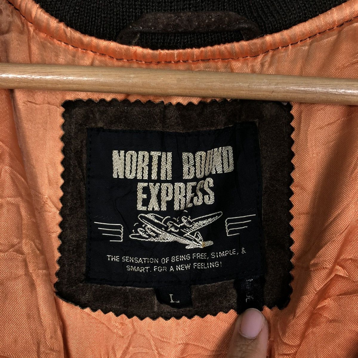 Vintage 🔥90’s Vintage Bomber Leather Jacket North Bound Big Logo Size US L / EU 52-54 / 3 - 12 Thumbnail