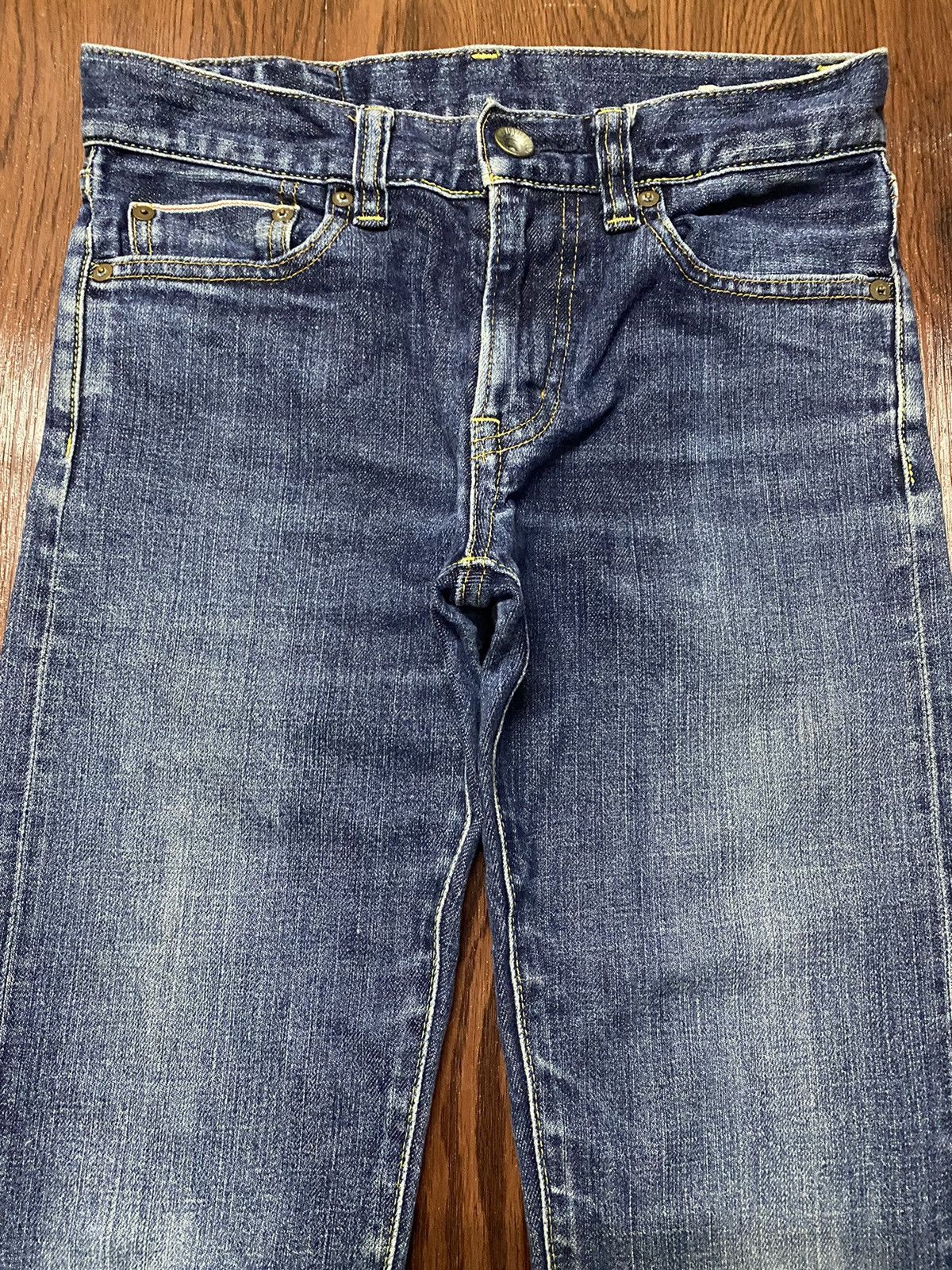 Japanese Brand Vintage Uniqlo Brands Selvedge Blue Wash Distressed Jeans Size US 29 - 4 Thumbnail