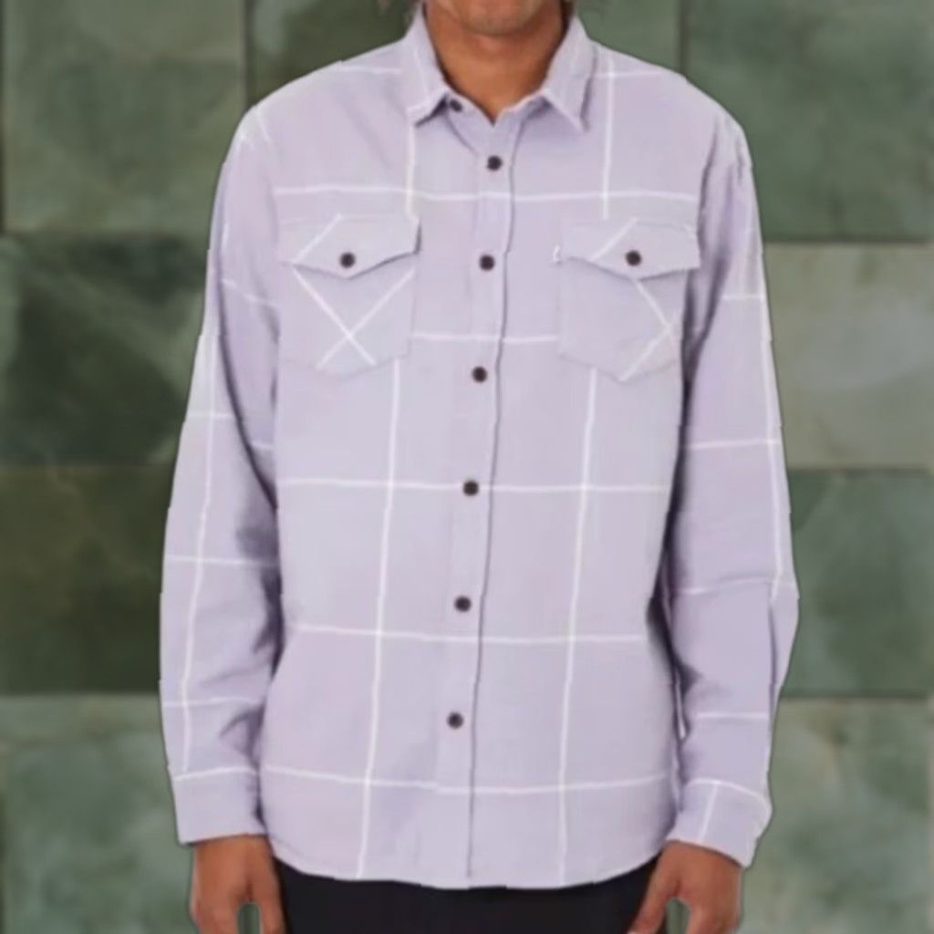 Katin KATIN Monty Flannel Shirt Lavender XL Men’s Button-Down Long Sleeve 100% Cotton Vintage? (if not vintage skip) Size US XL / EU 56 / 4 - 1 Thumbnail