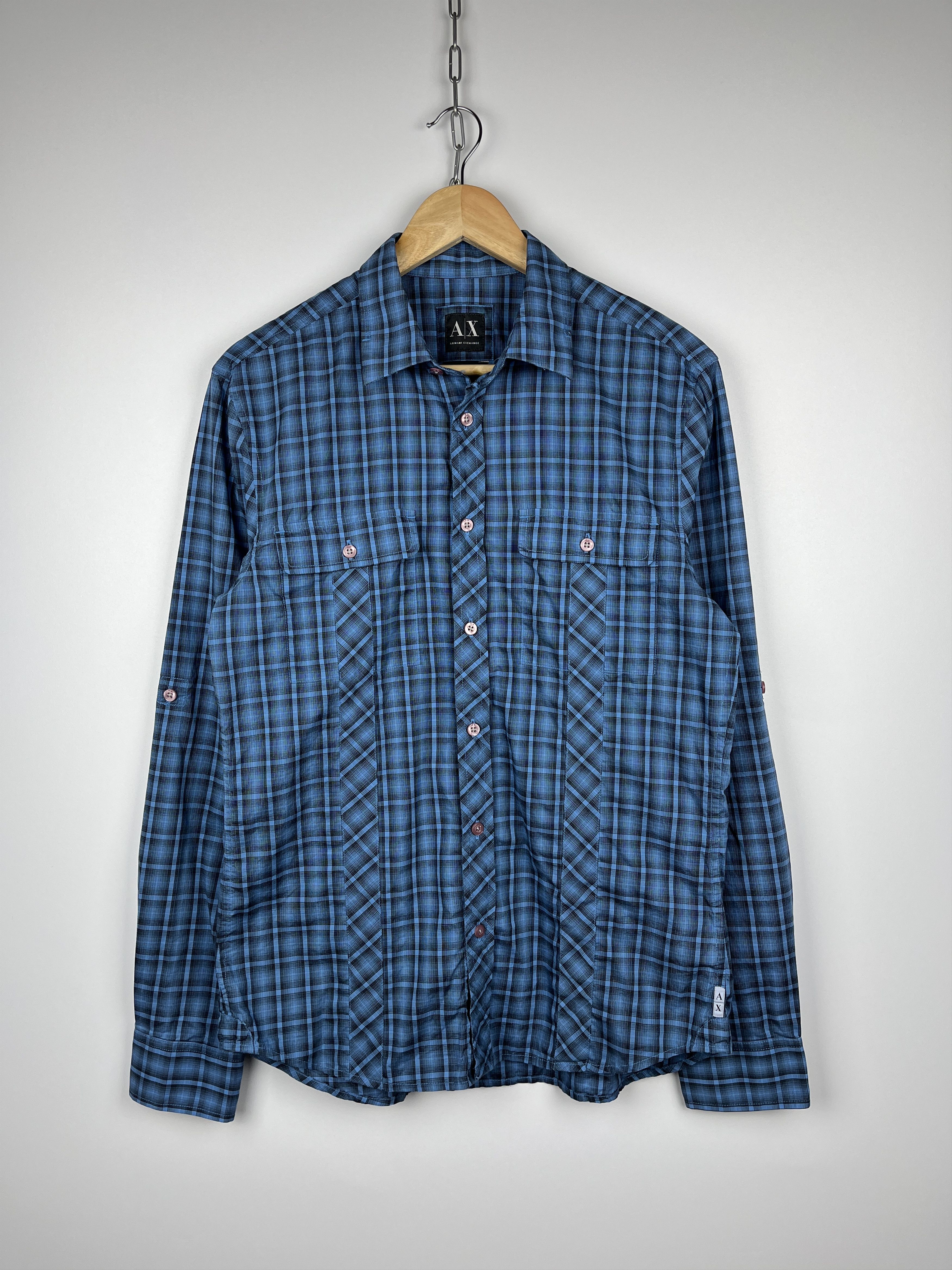 Armani Exchange A/X Armani Exchange Check Long Sleeve Button Up Shirt Size US M / EU 48-50 / 2 - 3 Thumbnail