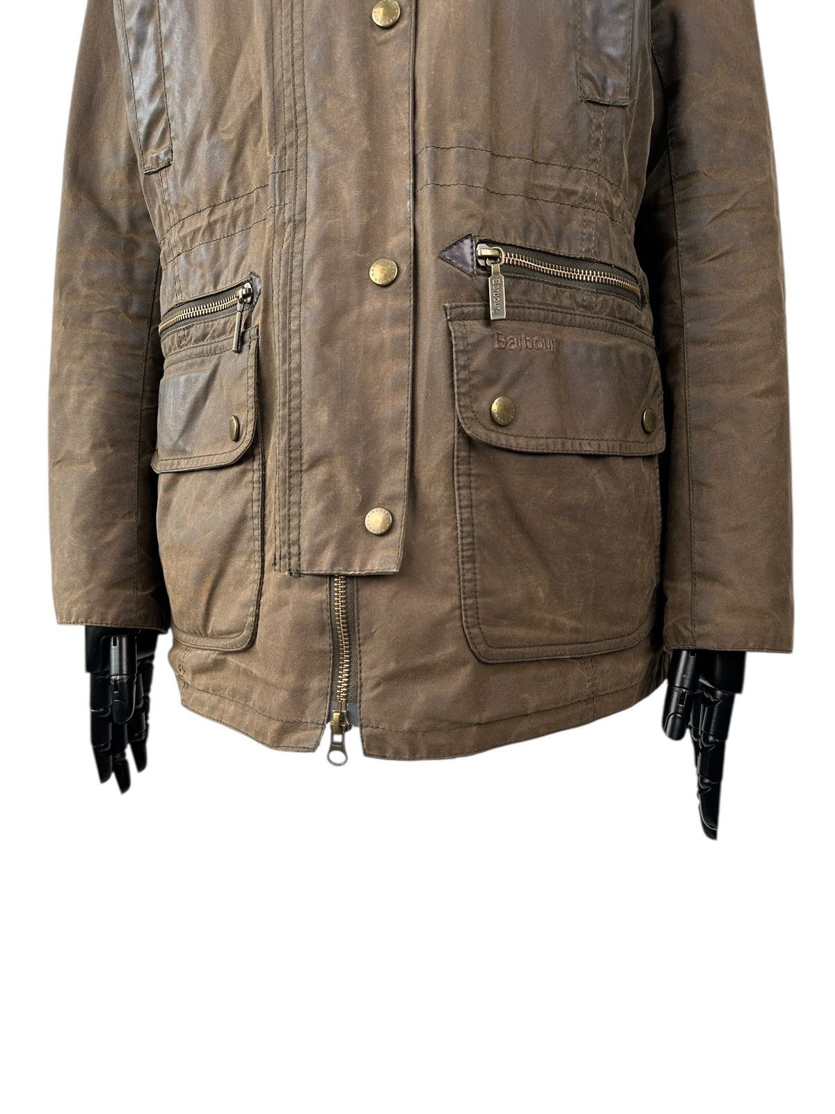 Barbour BARBOUR KELSALL Wax Parka Jacket Fur Hood Women’s Coat Size M / US 6-8 / IT 42-44 - 4 Thumbnail