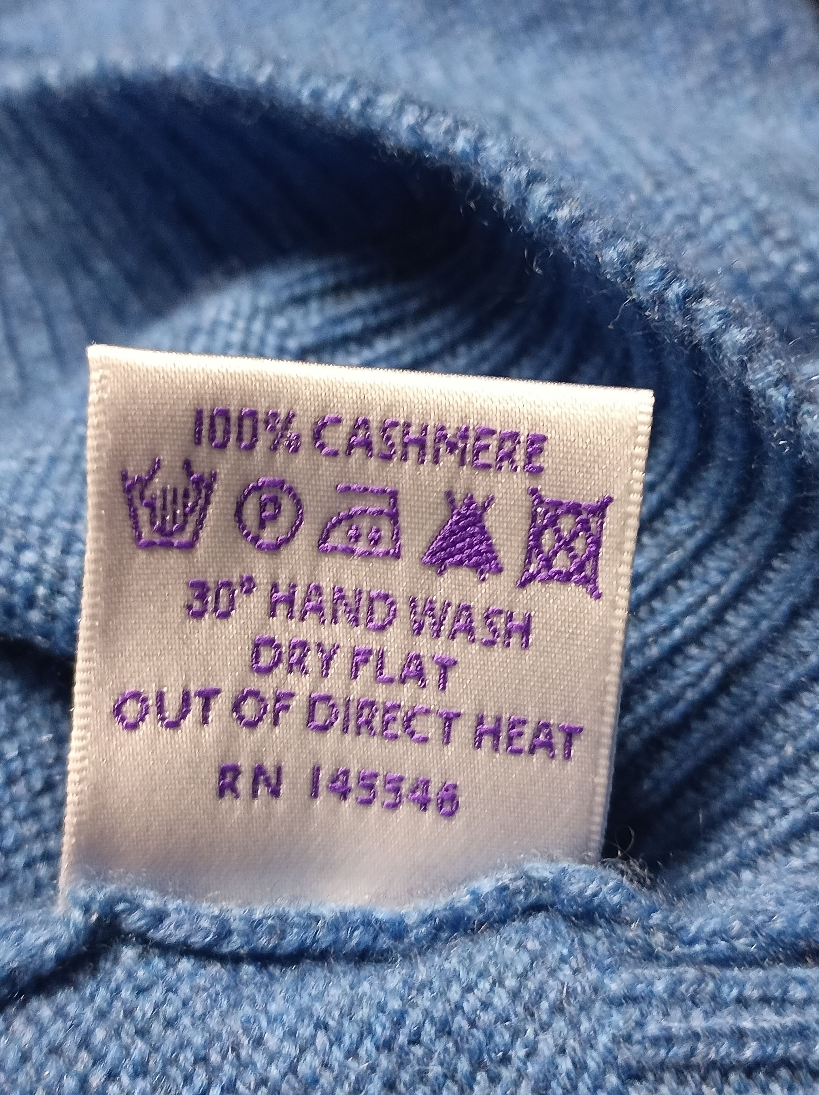 Designer × Other UK Brora Cashmere Guernsey Blue Women Cardigan UK12 US8 Size M / US 6-8 / IT 42-44 - 14 Thumbnail