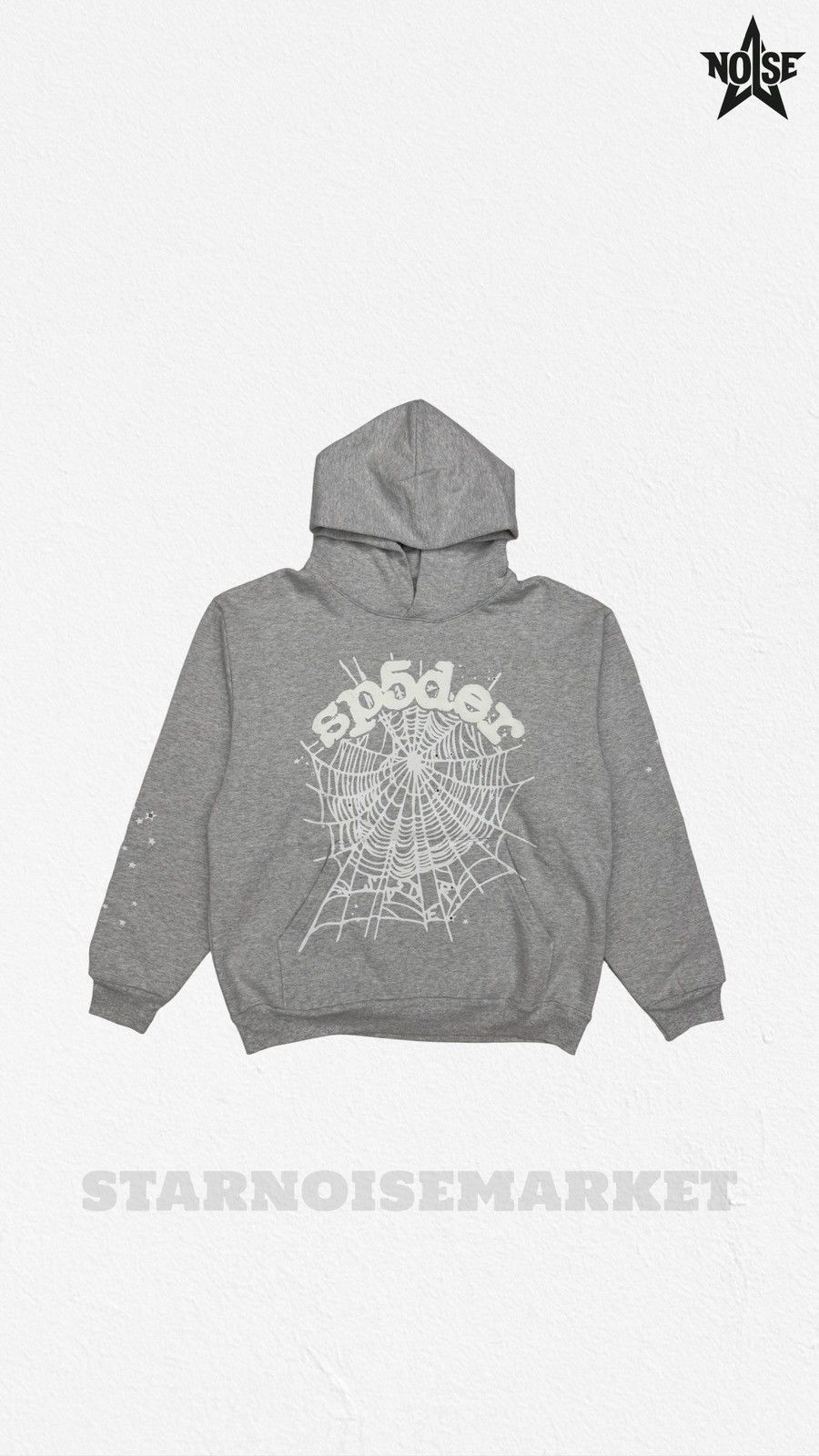 Sp5der Grey OG Web Hoodie Size L