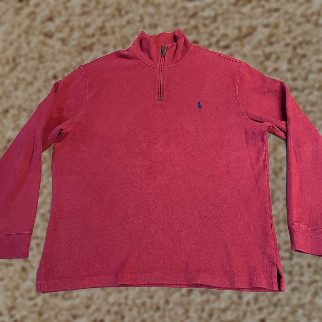 Polo Ralph Lauren Polo Ralph Lauren Sweater Adult Large Red 1/4 Zip Logo Knit Collared Zipper Mens Size US L / EU 52-54 / 3 - 1 Thumbnail