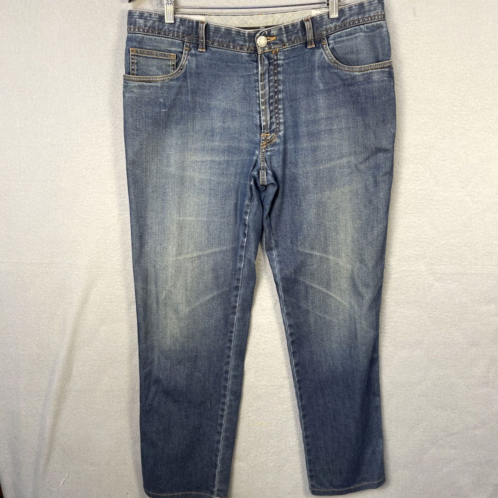 Brioni VINTAGE Brioni Stelvio Jeans Mens 38x31 Blue Medium Wash 5-Pocket Designer Made in Italy Size US 38 / EU 54 - 2 Thumbnail