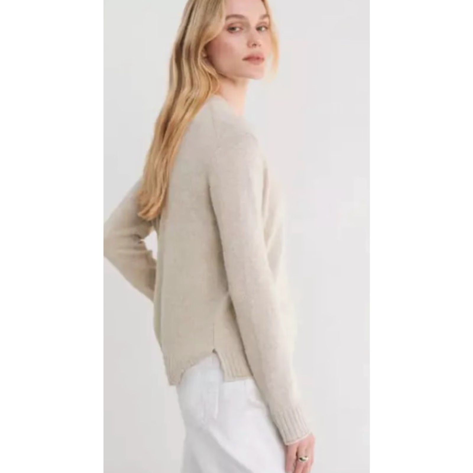 Vintage Jenni Kayne Sweater Women XS Gray Cashmere Wool Blend Crewneck Pullover Knit All Seasons Designer Womens Size XS / US 0-2 / IT 36-38 - 8 Thumbnail