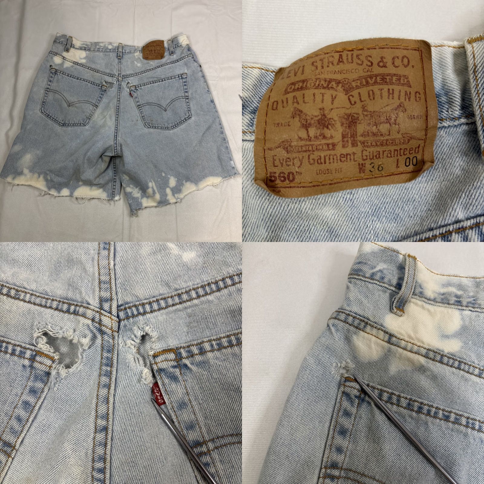 Levi's VINTAGE Levi’s 560 Jean Shorts Men 38W Light Blue Distressed D Size US 38 / EU 54 - 8 Thumbnail