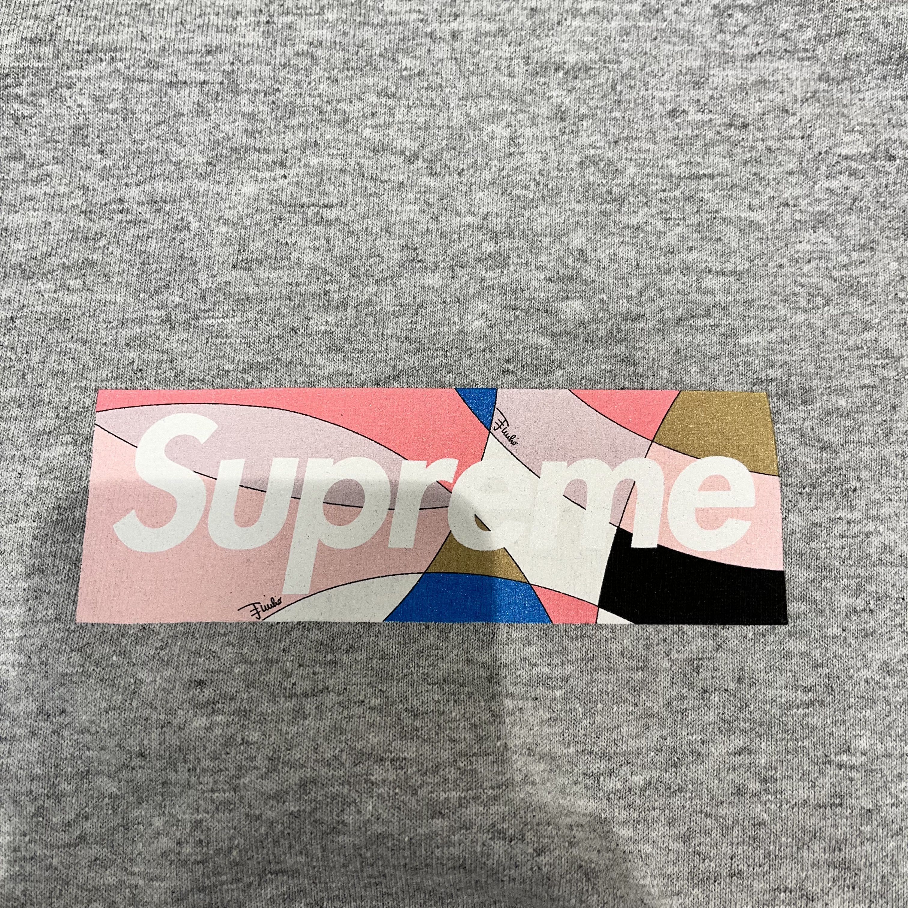 Supreme Supreme Emilio Pucci Box Logo Tee Heather Grey/Dusty Pink Size US L / EU 52-54 / 3 - 3 Thumbnail