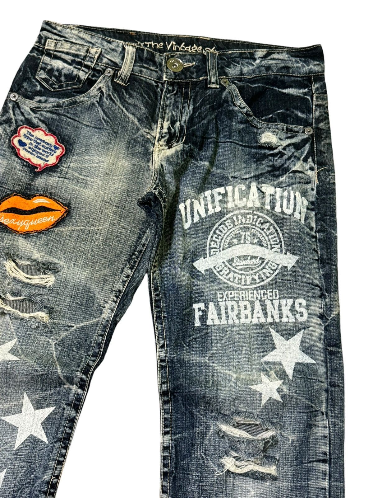 Japanese Brand Patches Printed Orignal Jeans Hysteric Glamour Style Denim Size US 32 / EU 48 - 5 Thumbnail