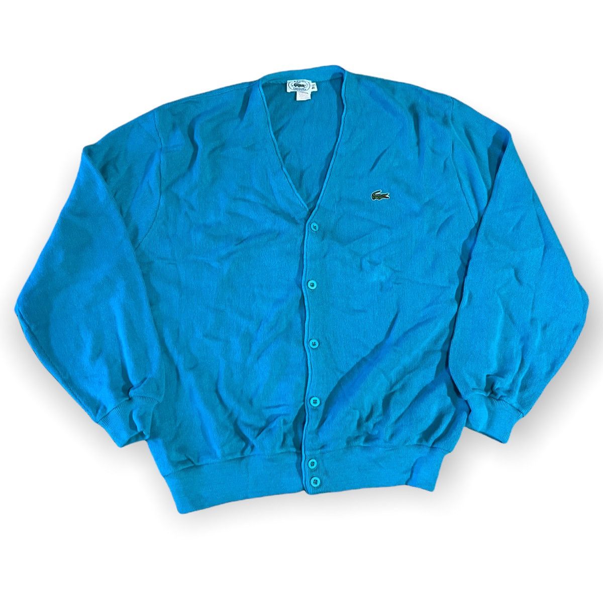 Lacoste × Vintage Vintage Lacoste Izod Wool Cardigan Sweater Button Up Shirt Size US XL / EU 56 / 4 - 4 Thumbnail