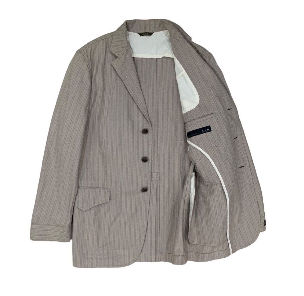 Yohji Yamamoto 🔥Against All Risk Yohji Yamamoto Striped Button Jacket Size US M / EU 48-50 / 2 - 1 Thumbnail