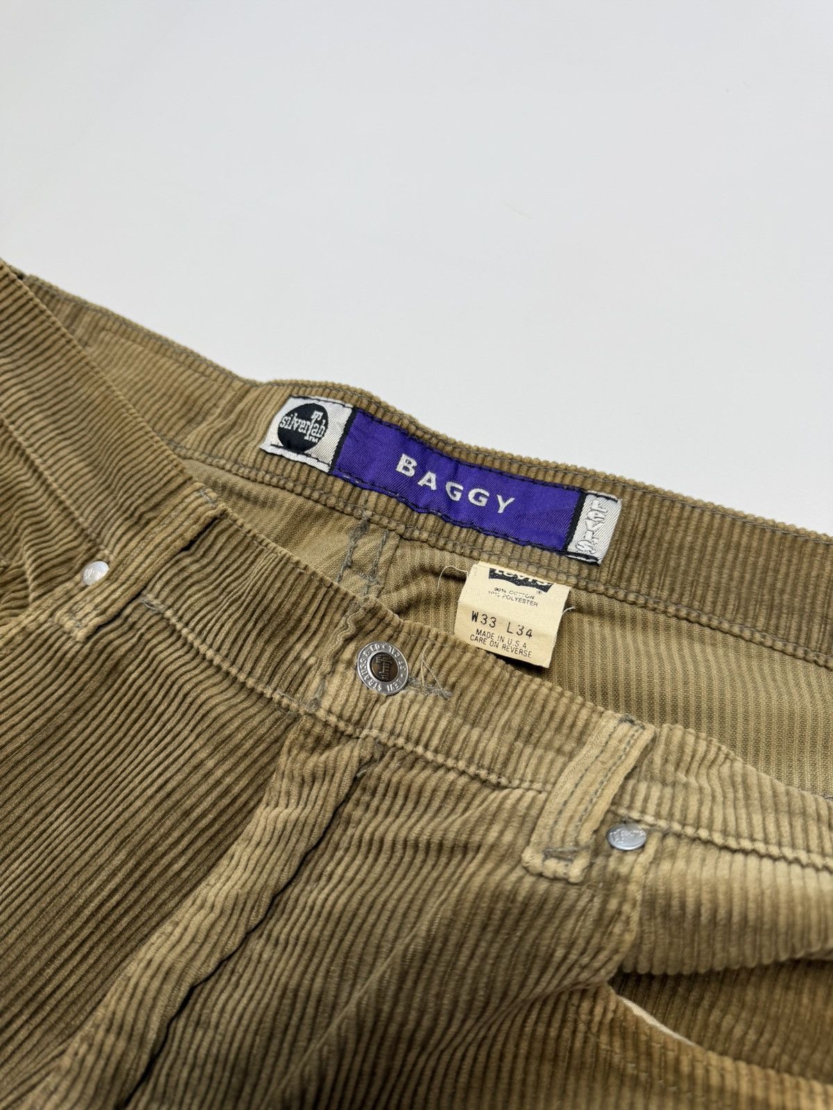 Levi's Vintage 90s Silvertab Baggy Brown Corduroy Size US 33 - 3 Thumbnail