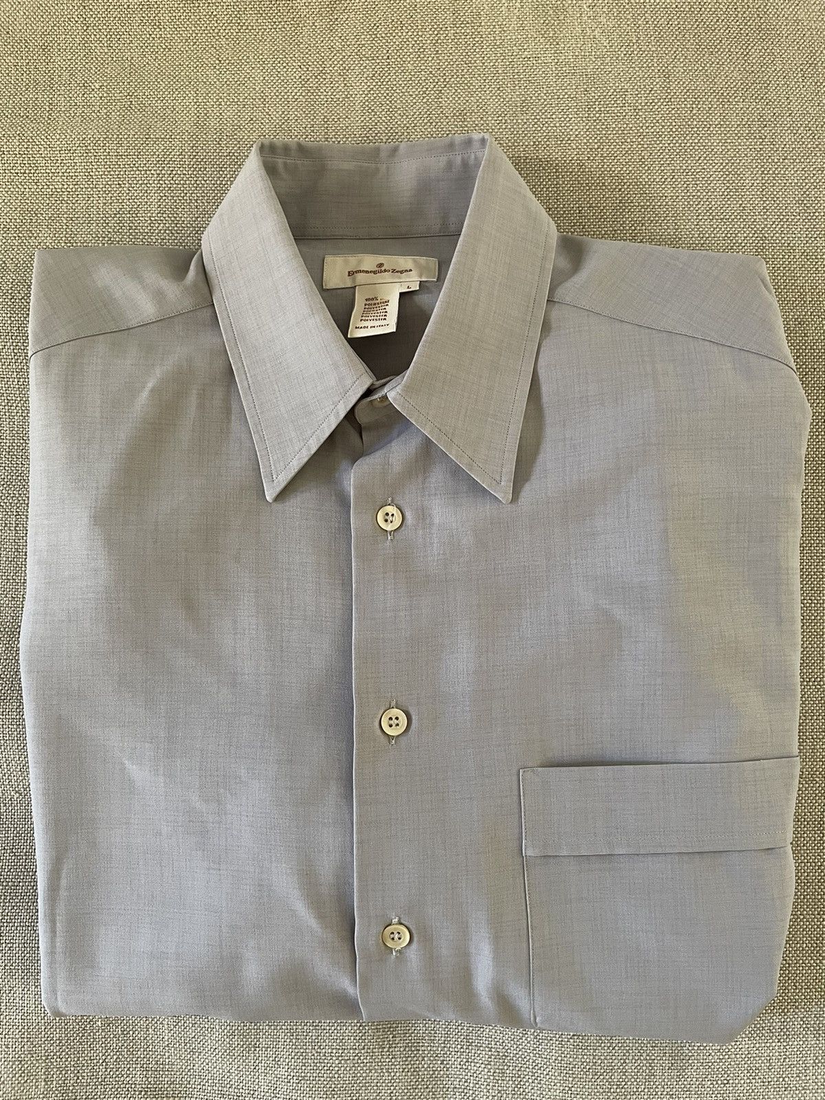 Ermenegildo Zegna × Vintage Vintage Polyester Sport Shirt Size US L / EU 52-54 / 3 - 7 Thumbnail