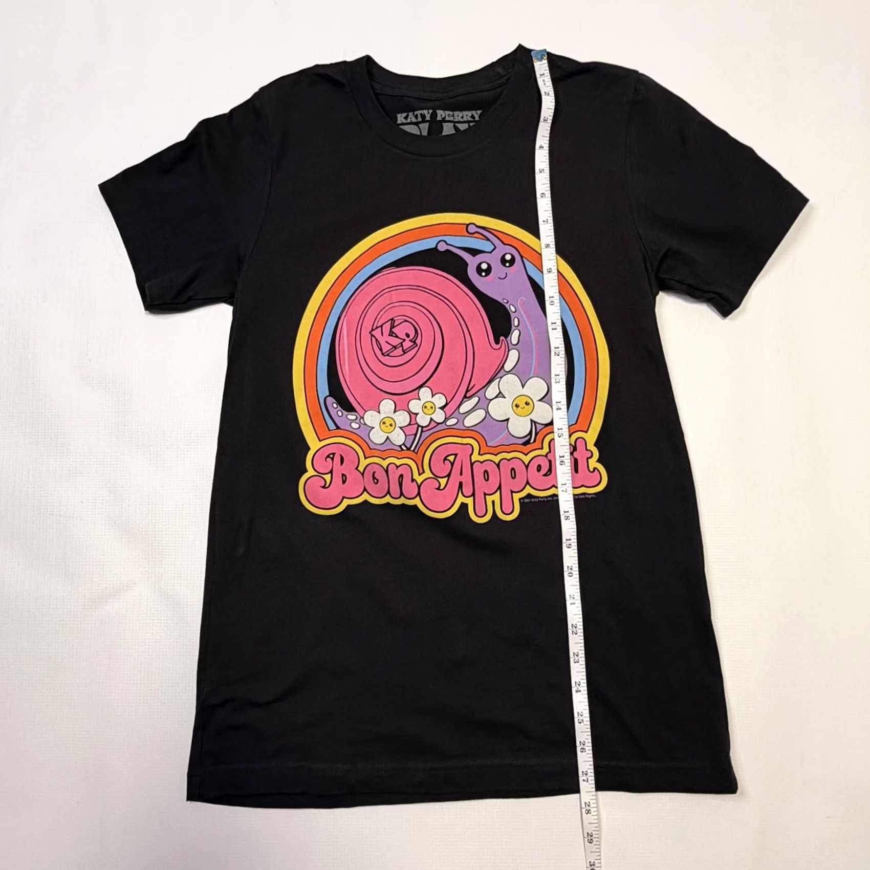 Sperry Katy Perry PLAY Shirt Womens Small Black Bon Appetit Snail Graphic Tee Top Size S / US 4 / IT 40 - 6 Thumbnail