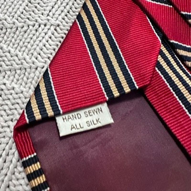 Lands' End Lands End red and gold striped silk tie Size ONE SIZE - 4 Thumbnail