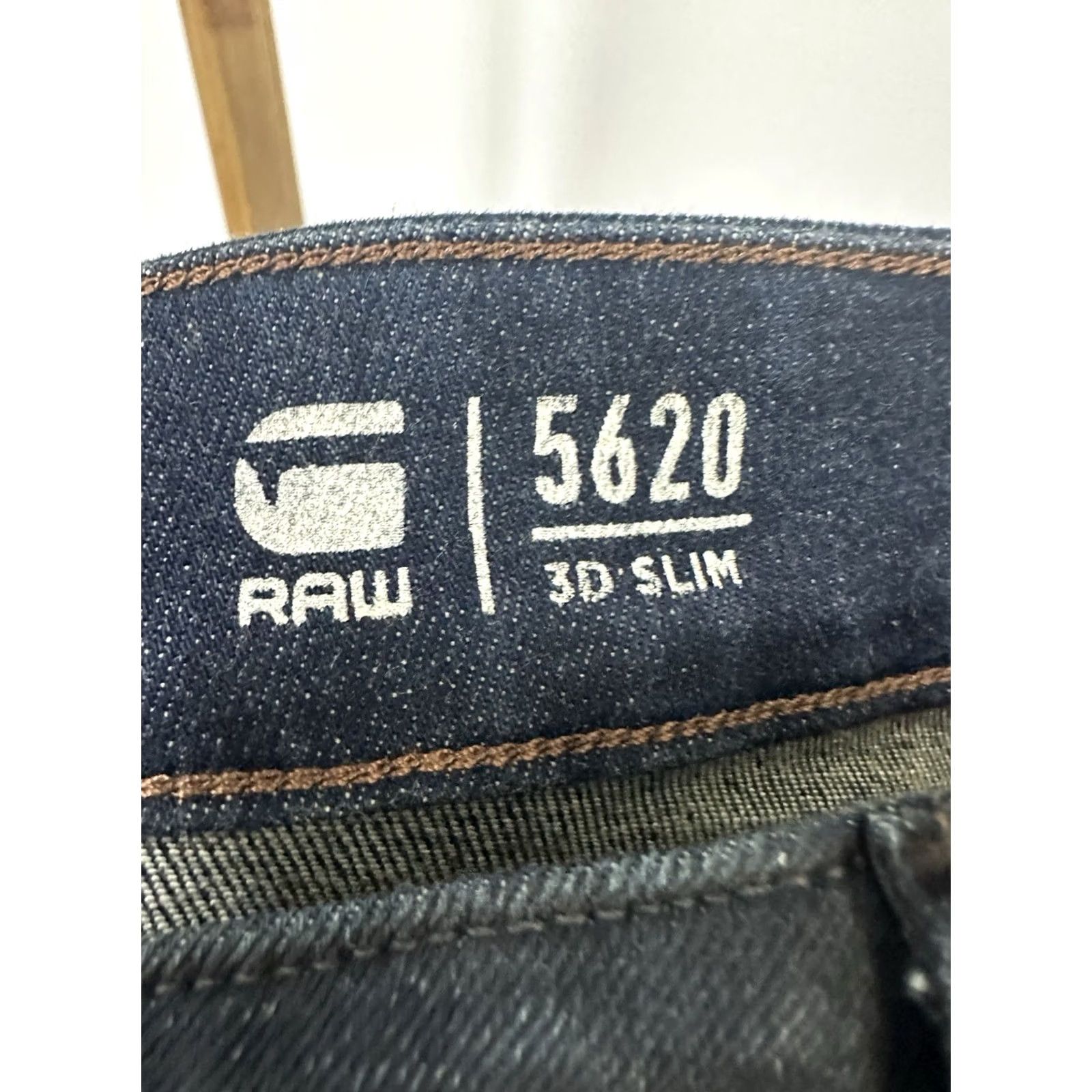 G-Star G Star Raw Jeans Mens 38x34 Dark Wash 3D Slim 5620 Waxed Double Knee Denim Pants Jeans Mens 38 Blue Black Skinny 90s 2000s Mens Size US 38 / EU 54 - 3 Thumbnail
