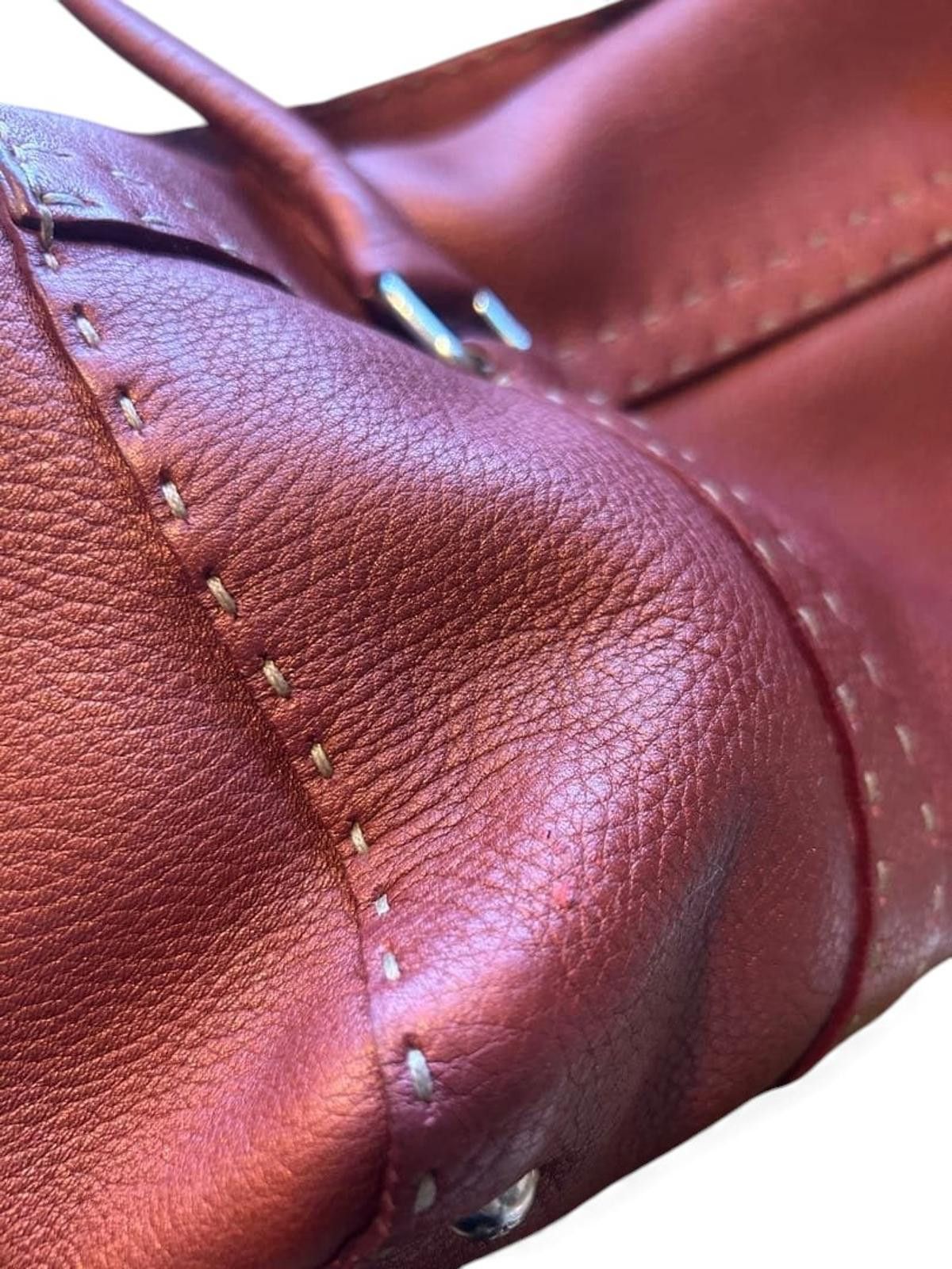 Fendi Fendi - Burgundy Leather Handbag Size ONE SIZE - 7 Thumbnail