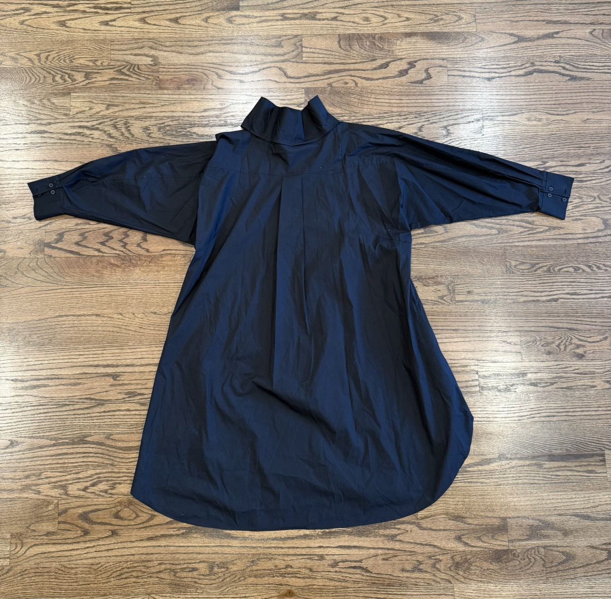 Cos COS Black Voluminous StandCollar Oversized Drapey Midi Dress Size XL / US 12-14 / IT 48-50 - 4 Thumbnail