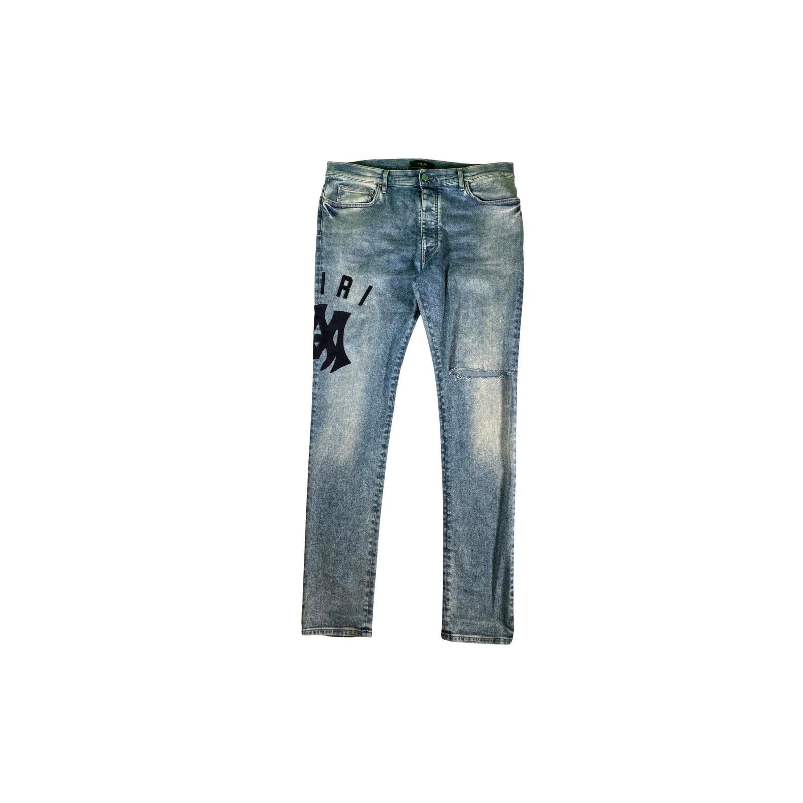 Amiri Amiri "Suede MA Logo" Light Wash Jeans Size US 38 / EU 54 - 1 Thumbnail