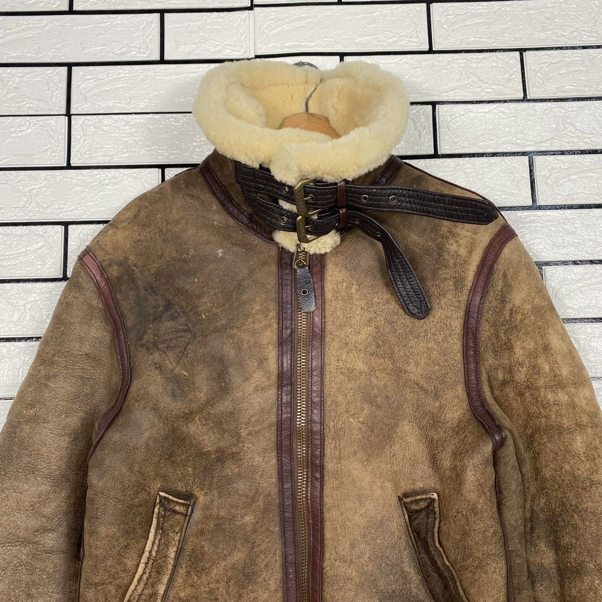 Avirex 🔥VINTAGE GENUINE LEATHER JACKET B-3 AVIREX USA SHEARLING Size US S / EU 44-46 / 1 - 3 Thumbnail