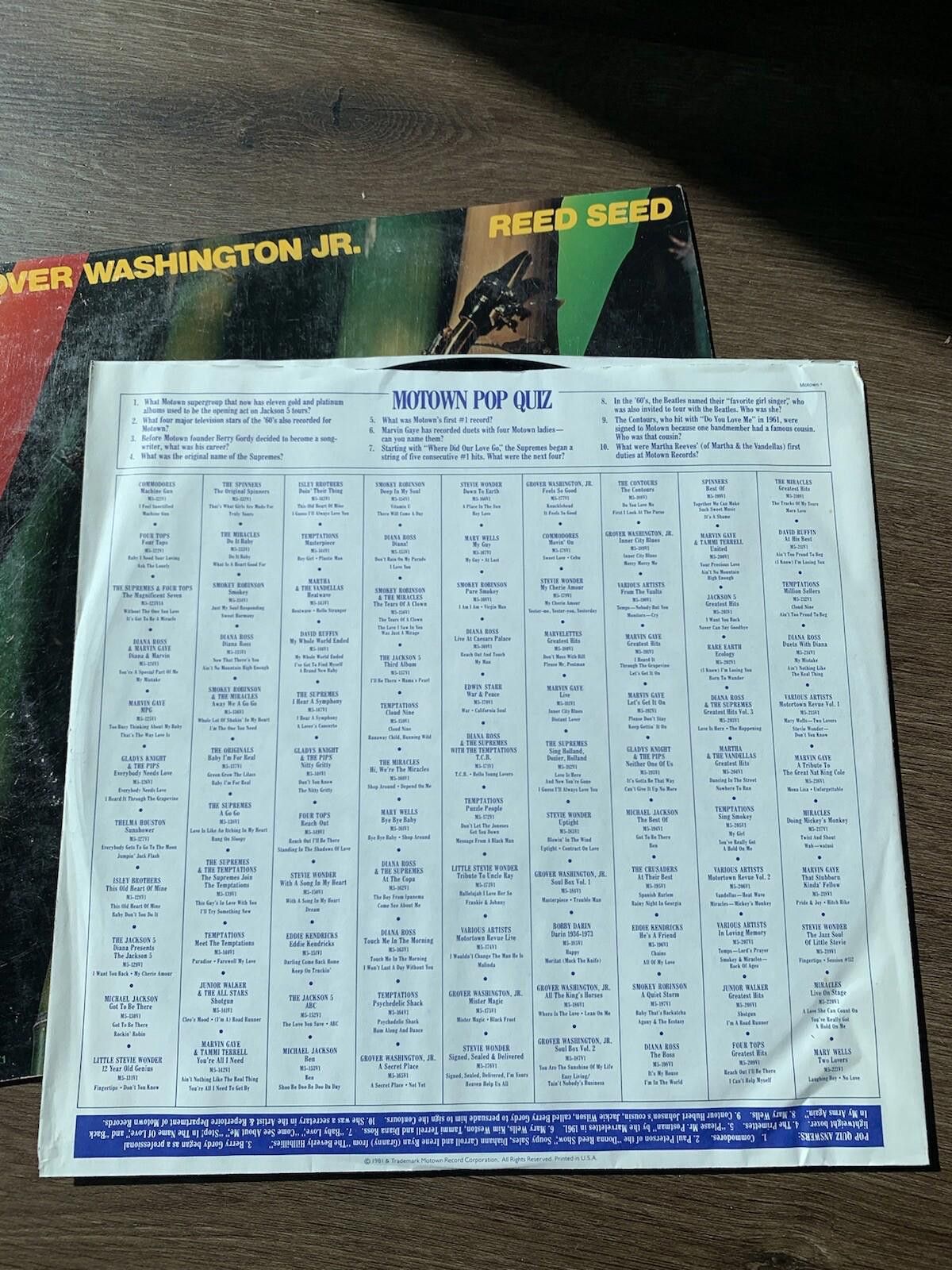 Designer "Reed Seed" by Grover Washington JR. Vinyl Record LP Motown Size ONE SIZE - 4 Thumbnail