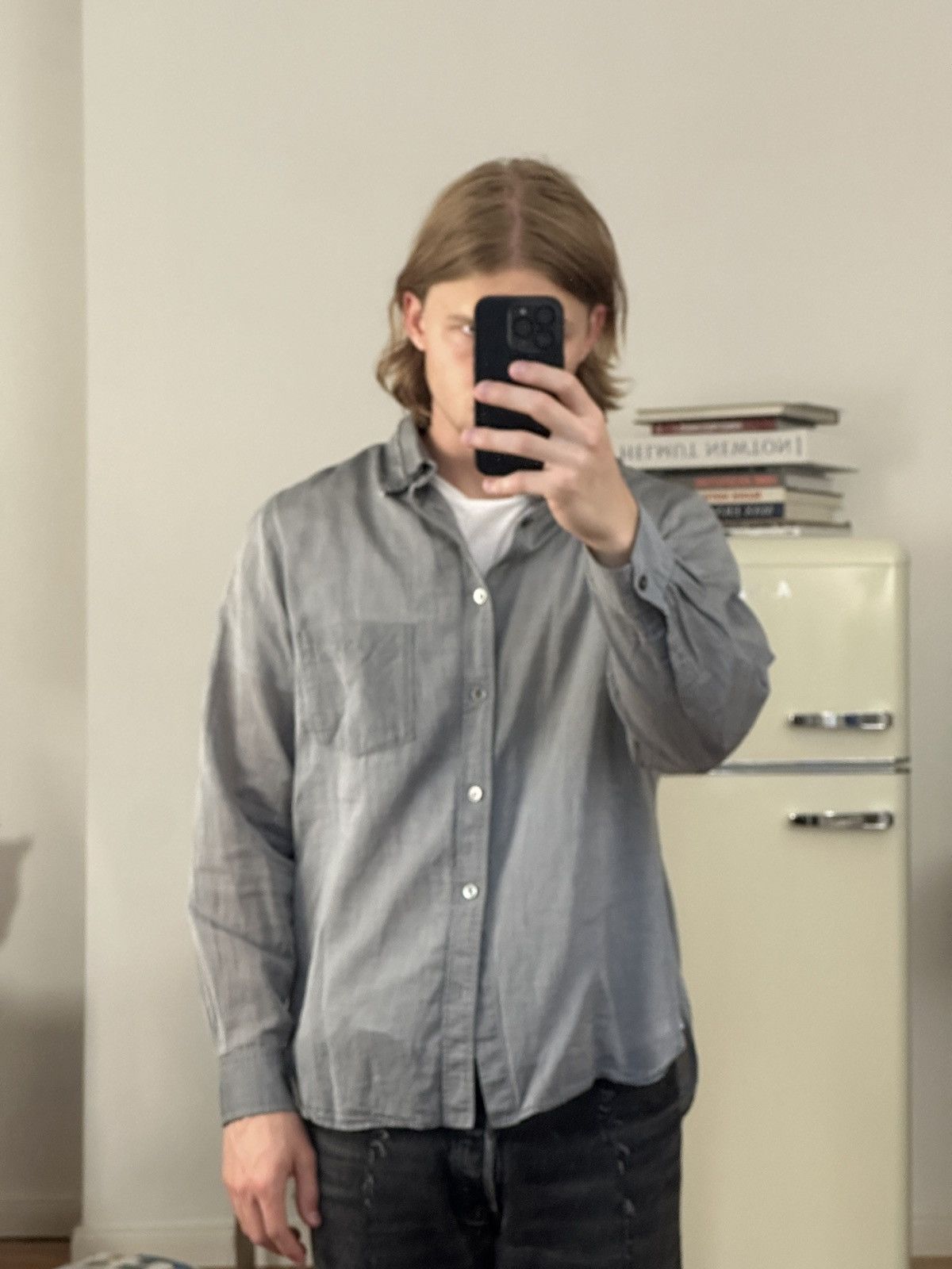 Japanese Brand × Yohji Yamamoto Yohji Yamamoto Asymmetric Shirt Distressed Japanese Classic Size US L / EU 52-54 / 3 - 2 Thumbnail