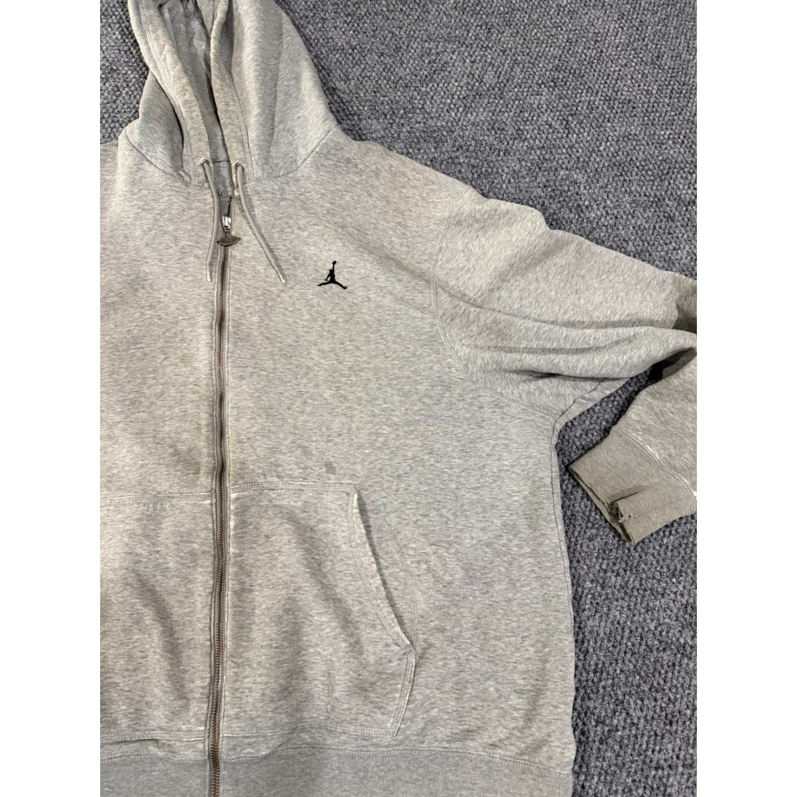 Jordan Brand Jordan Hoodie Mens XL Gray Full Zip Sweatshirt Fleece Jumpman Logo Athletic Size US XL / EU 56 / 4 - 6 Thumbnail