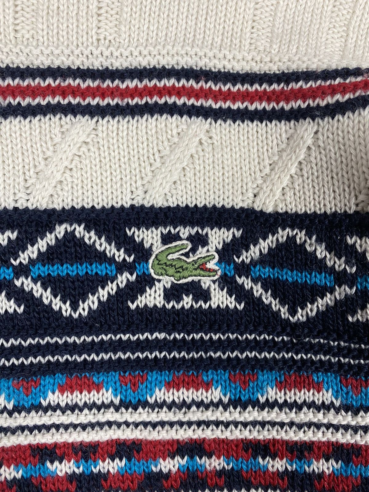 Designer × Lacoste × Vintage Vintage 90s Lacoste Designer Knitted Sweater Size US L / EU 52-54 / 3 - 6 Thumbnail