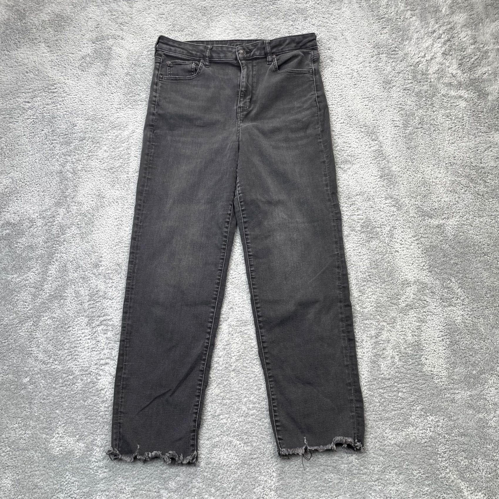 American Eagle Outfitters VINTAGE American Eagle Outfitters Jeans Womens 14 Tall Black Denim Straight Leg Dark Denim Jeans Size 24" / US 00 / IT 34 - 2 Thumbnail