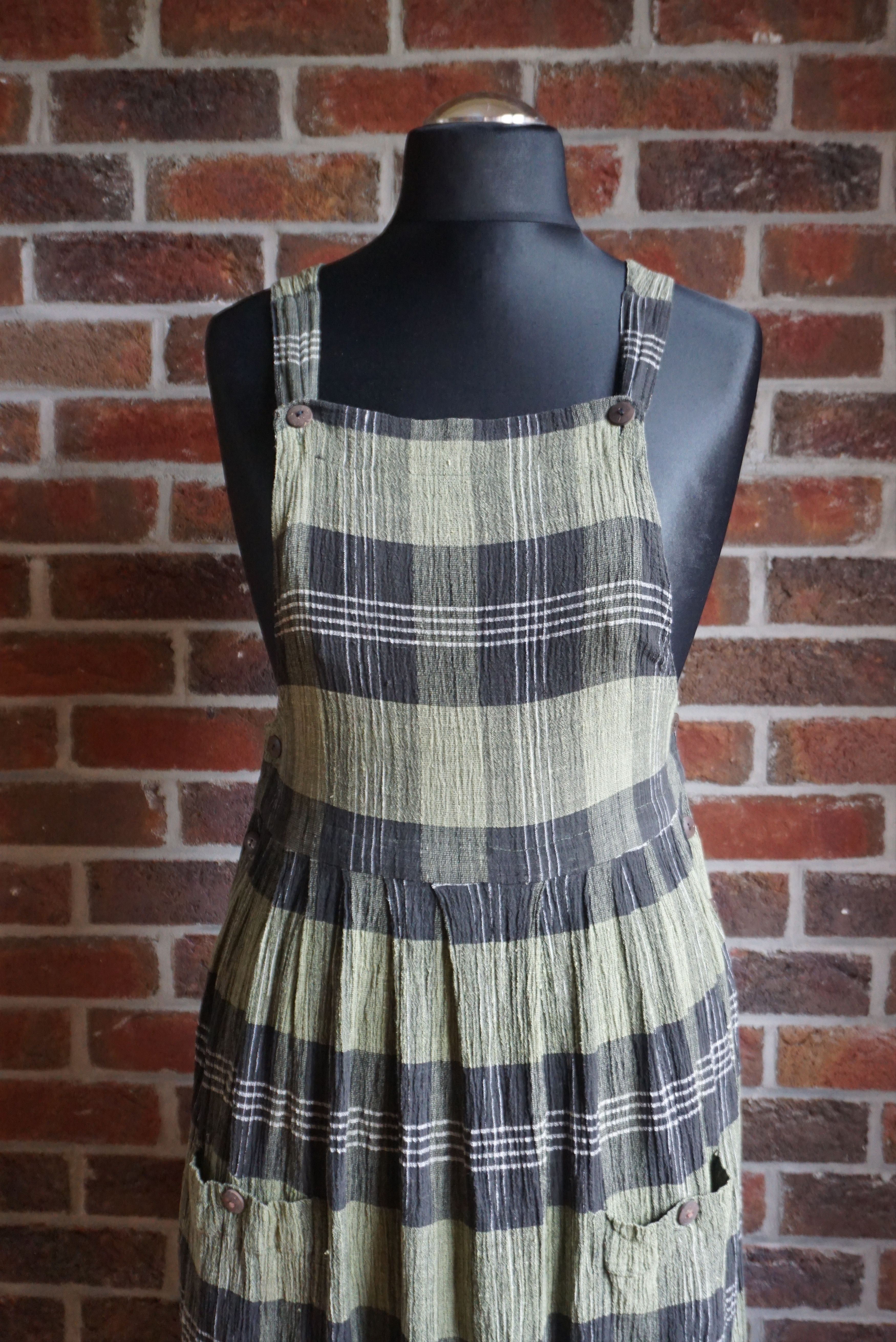 Retrofit Together true vintage dress M 4/6 90's dungaree pinafore Size M / US 6-8 / IT 42-44 - 4 Thumbnail