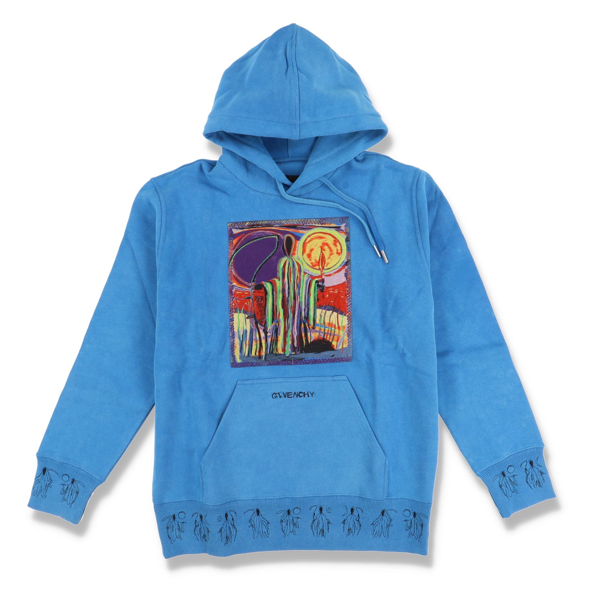 image of X Josh Smith Blue Grim Reaper Patch 4G Logo Hoodie, Men's (Size Small)