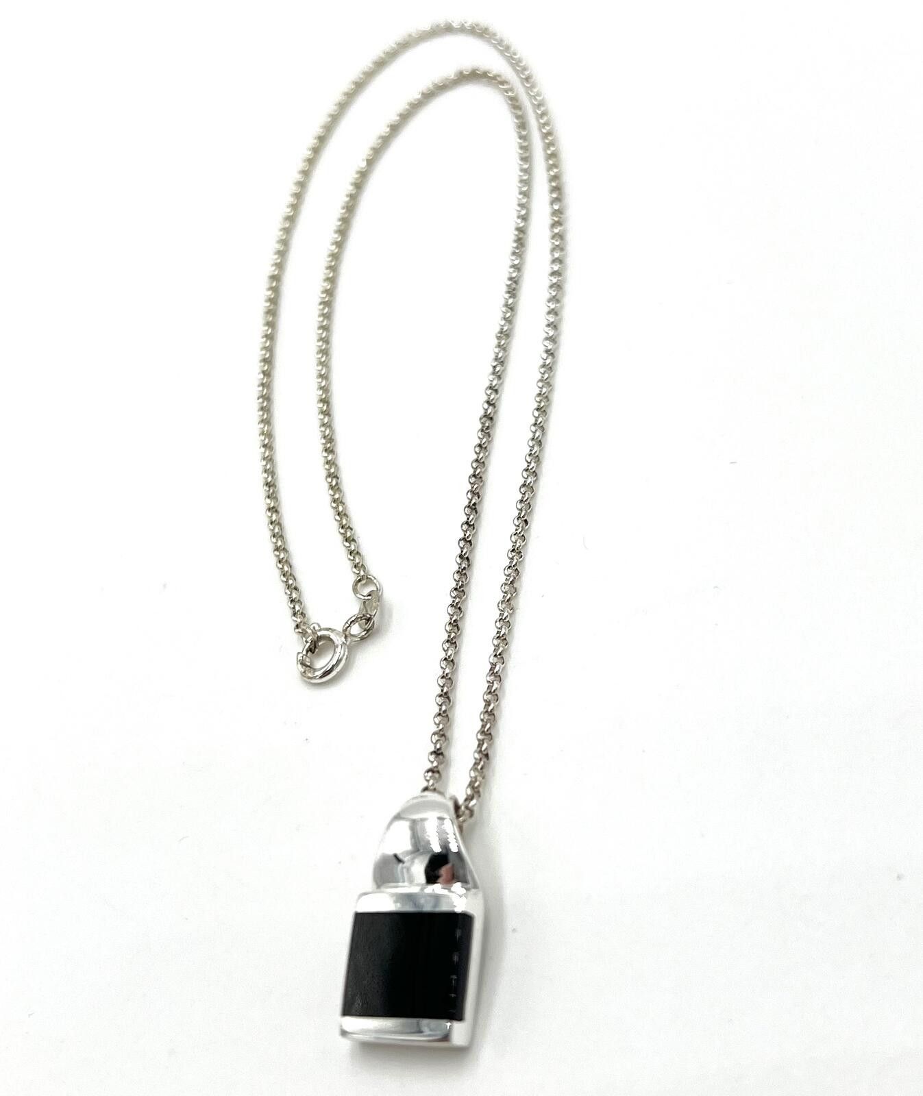Other Sterling Silver and Onyx Geometric Chain Necklace & Pendant Size ONE SIZE - 2 Thumbnail