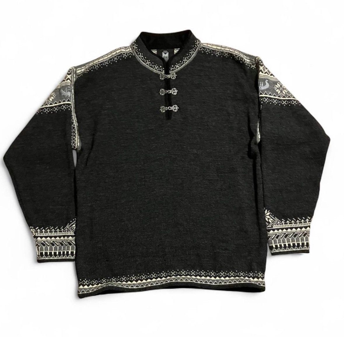 Dale Of Norway Dale of Norway Wool Sweater 2XL Black Nordic Knit Cardigan Size US XXL / EU 58 / 5 - 1 Thumbnail