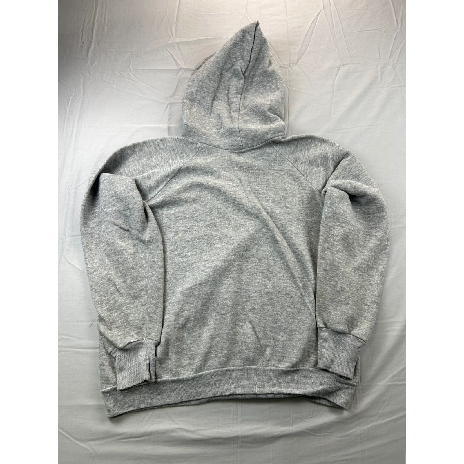 Vintage VINTAGE Hoodie 70s 80s Gray Small Men's Unbranded Pullover Sweatshirt Fleece Kangaroo Pocket Hooded Crew Neck Long Sleeve Cotton Branding: None Size US S / EU 44-46 / 1 - 2 Thumbnail