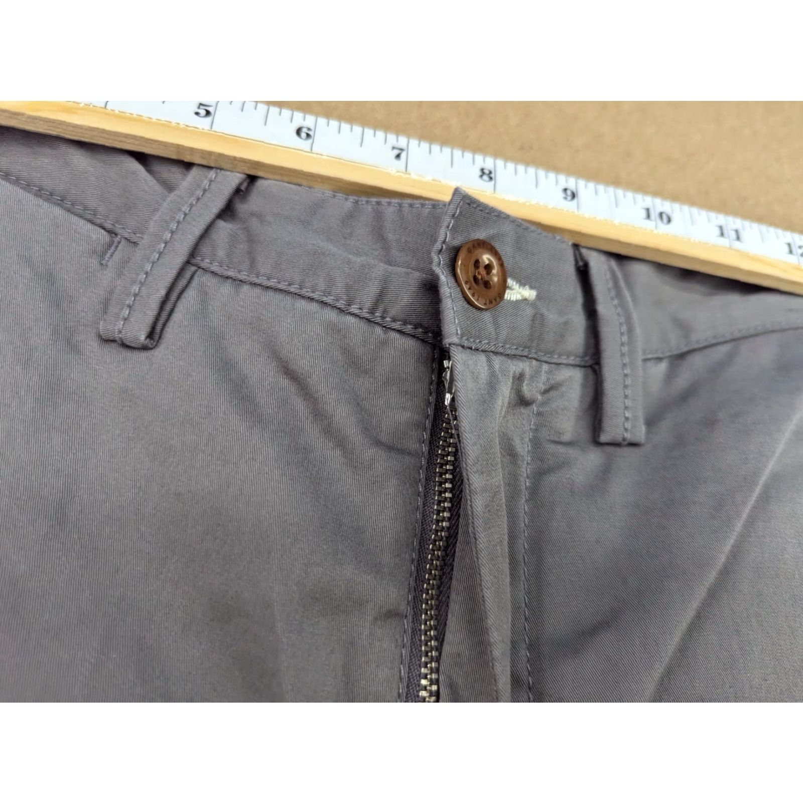 Gant GANT Mens Chino Pants 29x32 Gray Khaki Straight Mid Rise Regular Fit Pants Mens Color Gray Size 29 Style Chino Front Flat Front Size US 29 - 6 Thumbnail