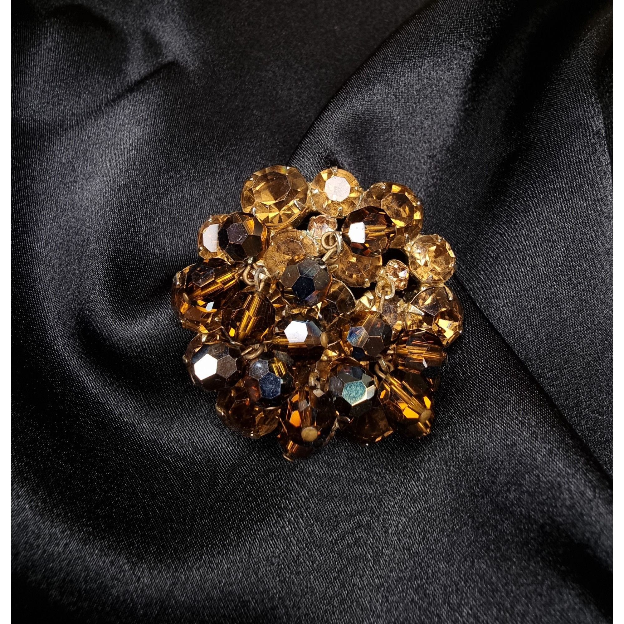Vintage Vintage D&E Juliana Amber Rhinestone Cluster Brooch Pin Size ONE SIZE - 3 Thumbnail