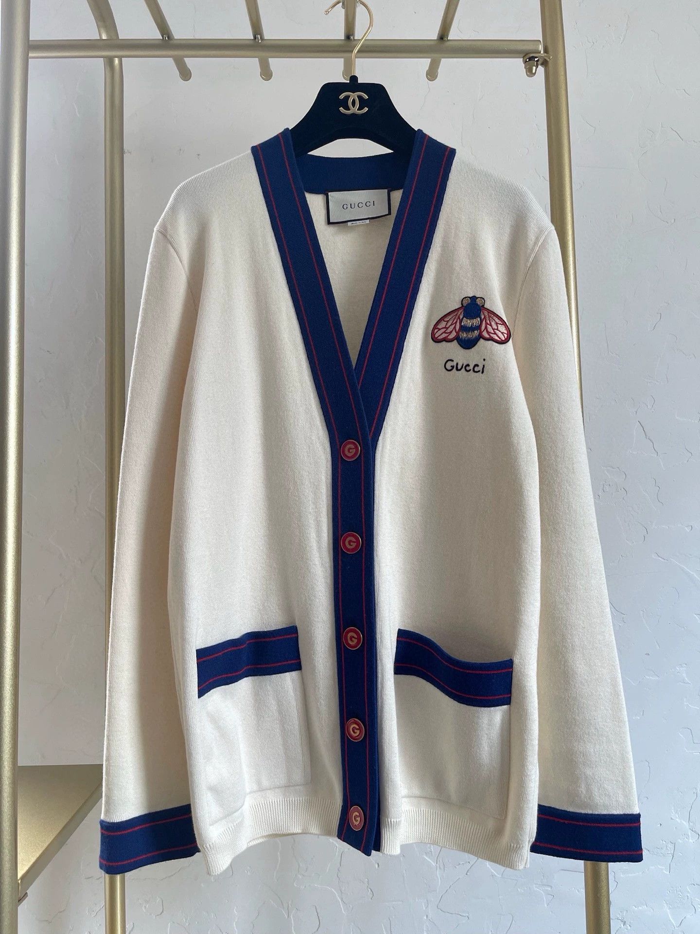 Gucci Gucci Bee Embroidered Knit Cardigan S - dmc Size US S / EU 44-46 / 1 - 1 Thumbnail