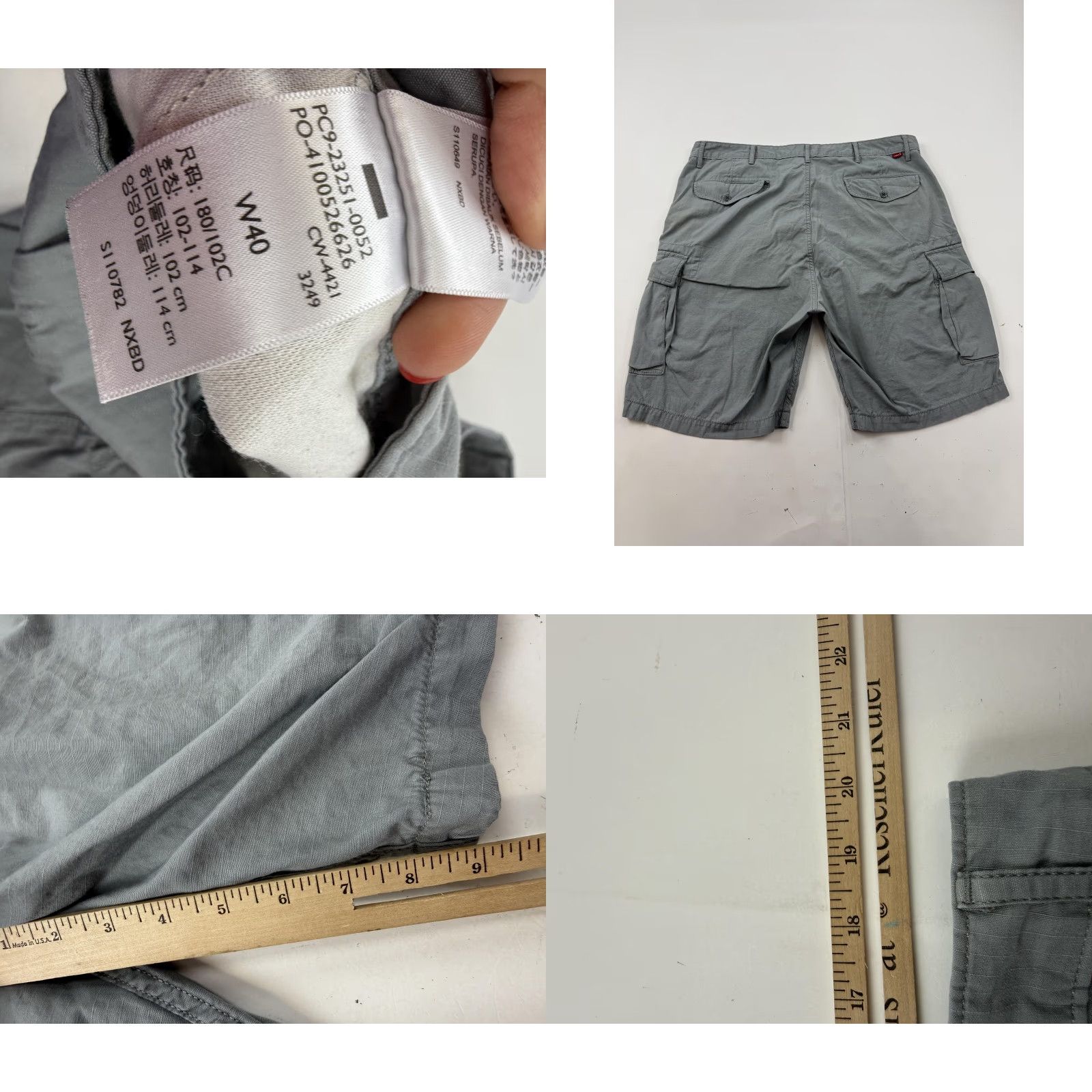 Levi's Levi's Cargo Shorts Mens 40 Gray Cotton Utility Pockets 9 Inseam Casual Summer Size US 40 / EU 56 - 8 Thumbnail