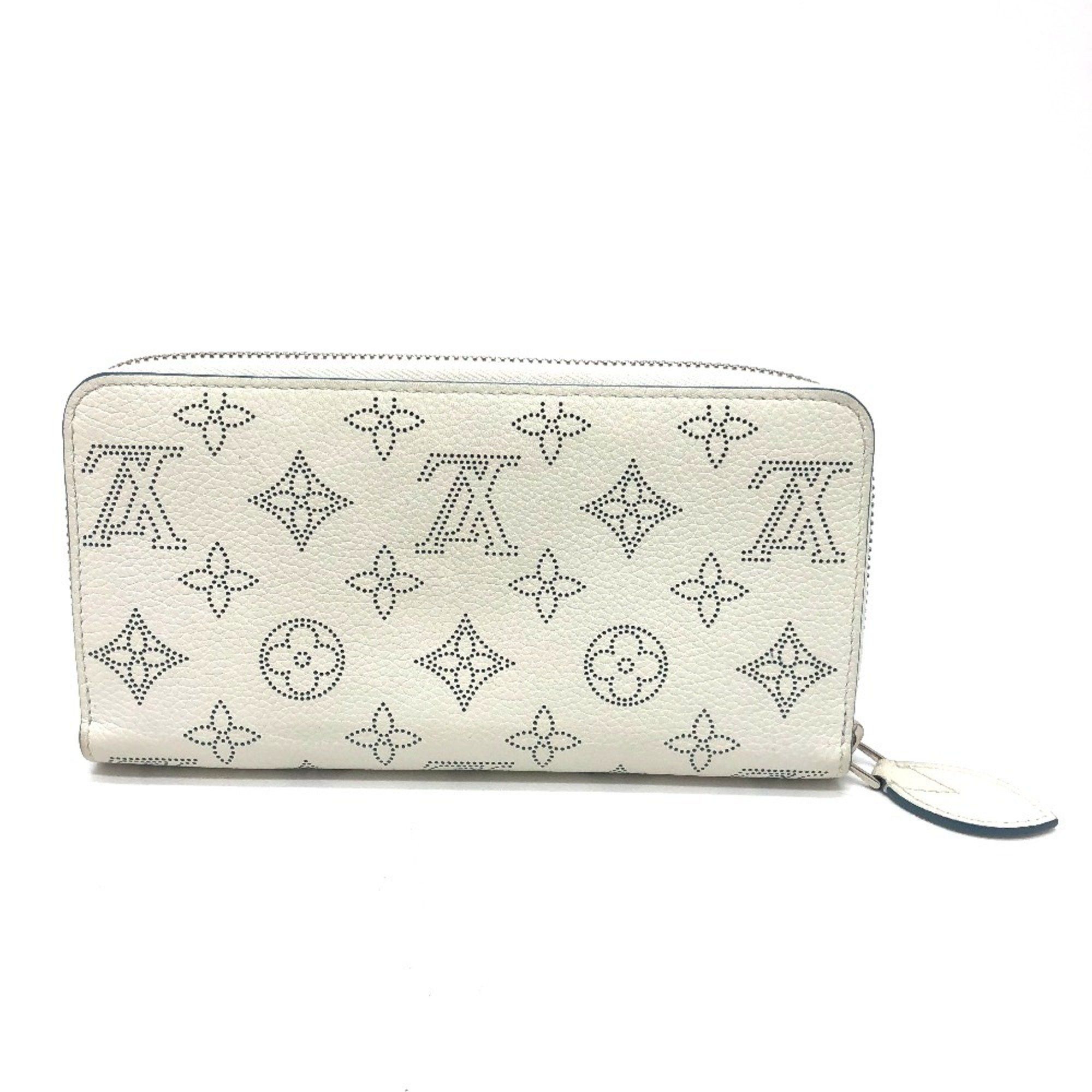Louis Vuitton LOUIS VUITTON M69215 Monogram Mahina Zippy Wallet, Round Zip Long Women's, Snow Blue Orange, White, Like New Size ONE SIZE - 1 Thumbnail