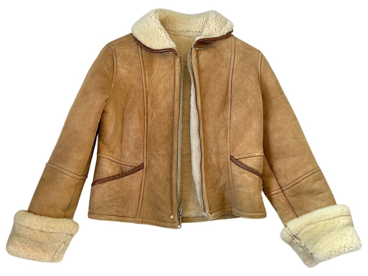 Vintage Leather Suede Shearling Coat French Creek Sheep & Wool sz 12 Size XL / US 12-14 / IT 48-50 - 1 Thumbnail