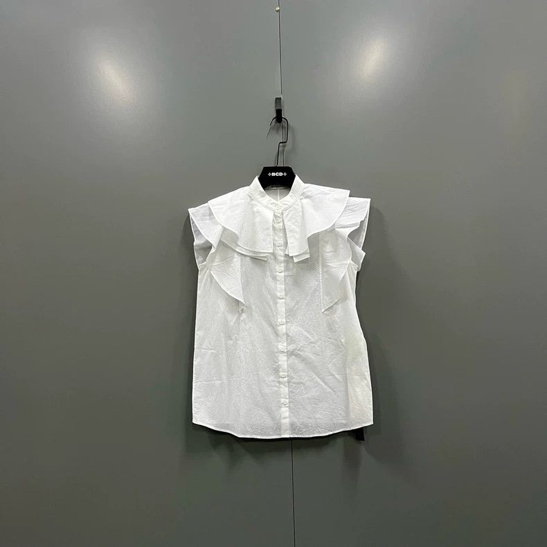 Givenchy Givenchy Size36 White Ruffle Collar Sleeveless Shirt, Size Size US XS / EU 42 / 0 - 1 Thumbnail