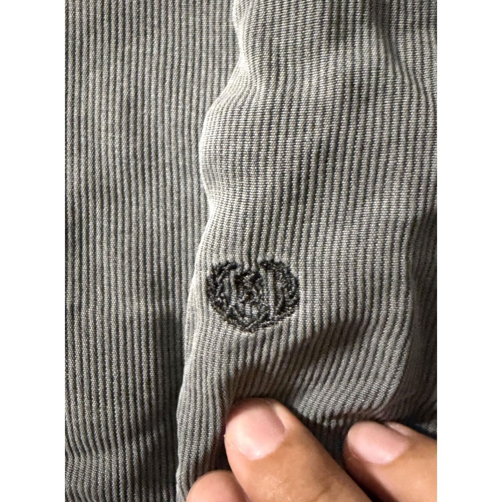 BUGATCHI Bugatchi Uomo Shirt Mens Medium Gray Corduroy Stripe Button Up Long Sleeve Size US M / EU 48-50 / 2 - 4 Thumbnail