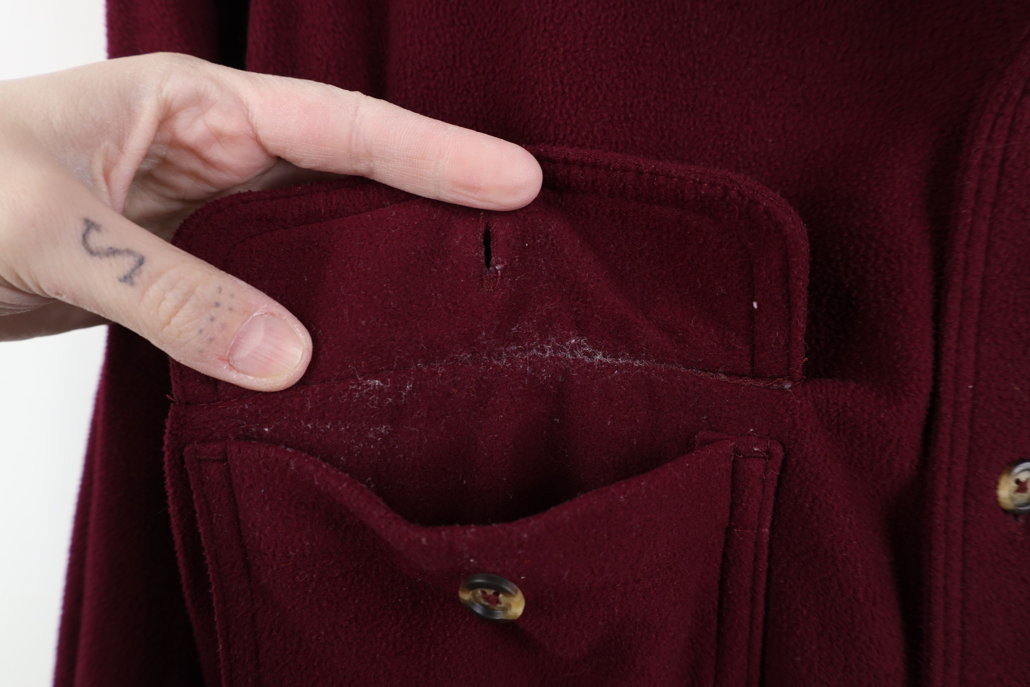 Cabelas Vintage 90s Cabelas Pocket Fleece Button Shirt Burgundy Size US XL / EU 56 / 4 - 5 Thumbnail