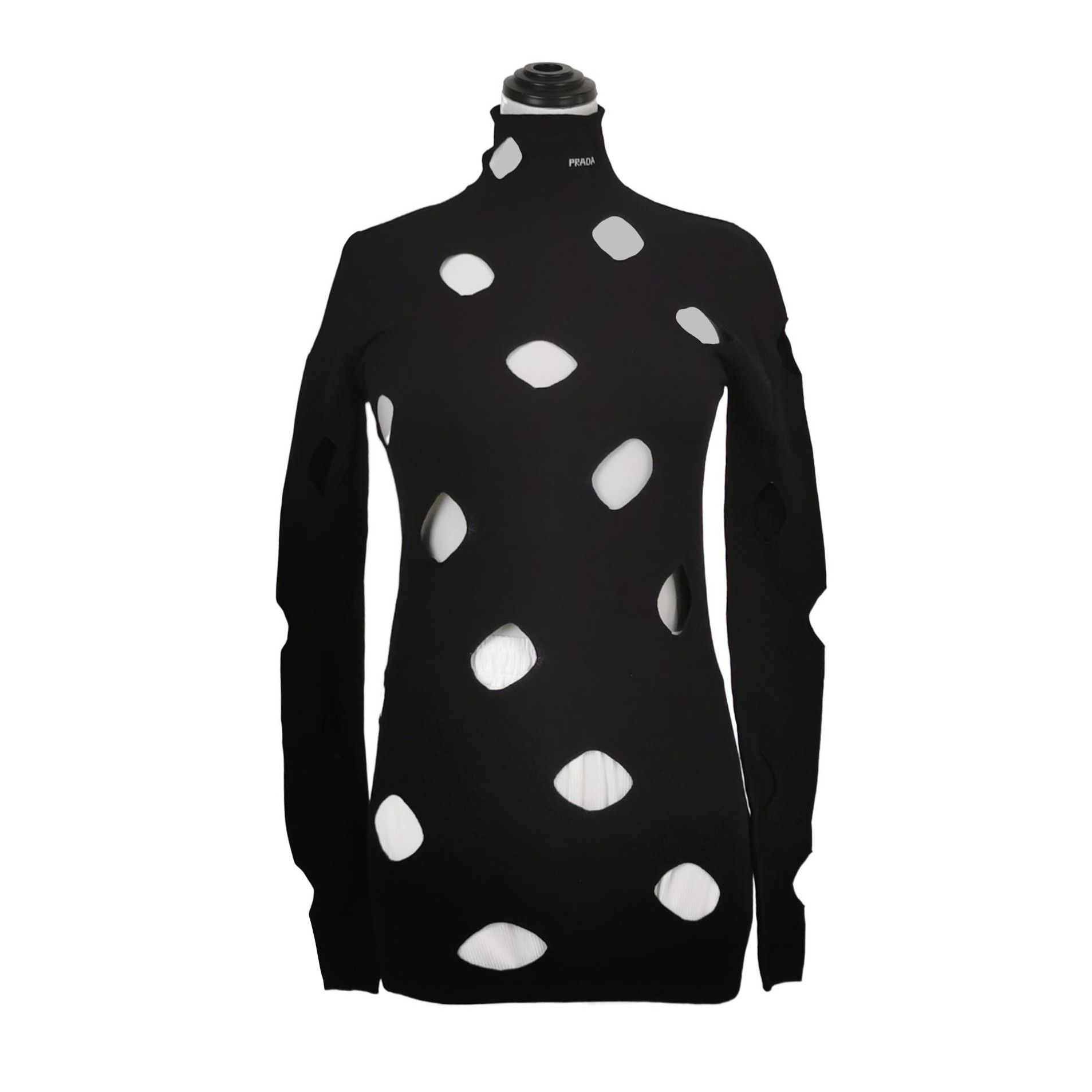 Prada Prada Cut-Out Logo Knit Sweater Size 40 - dmc Size M / US 6-8 / IT 42-44 - 1 Thumbnail