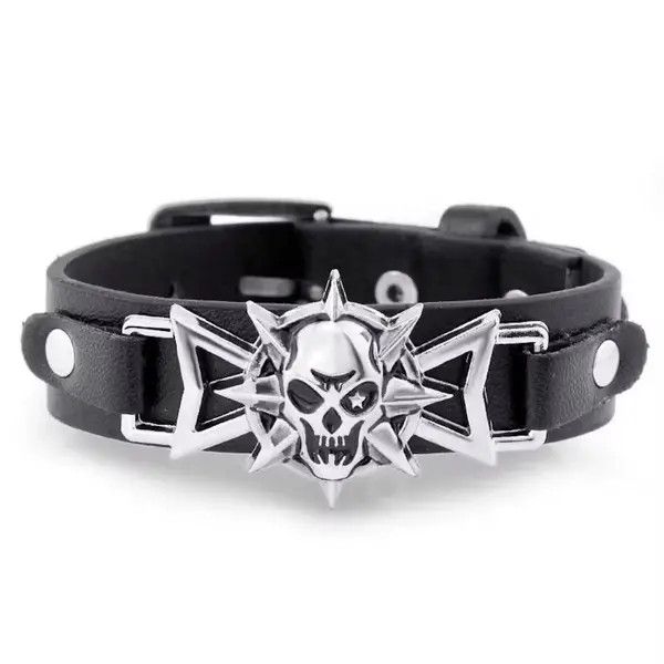 High Sport × Jewelry Skeleton Skull Punk Gothic Leather Buckle Bracelets🔥🔥🔥 Size ONE SIZE - 1 Thumbnail