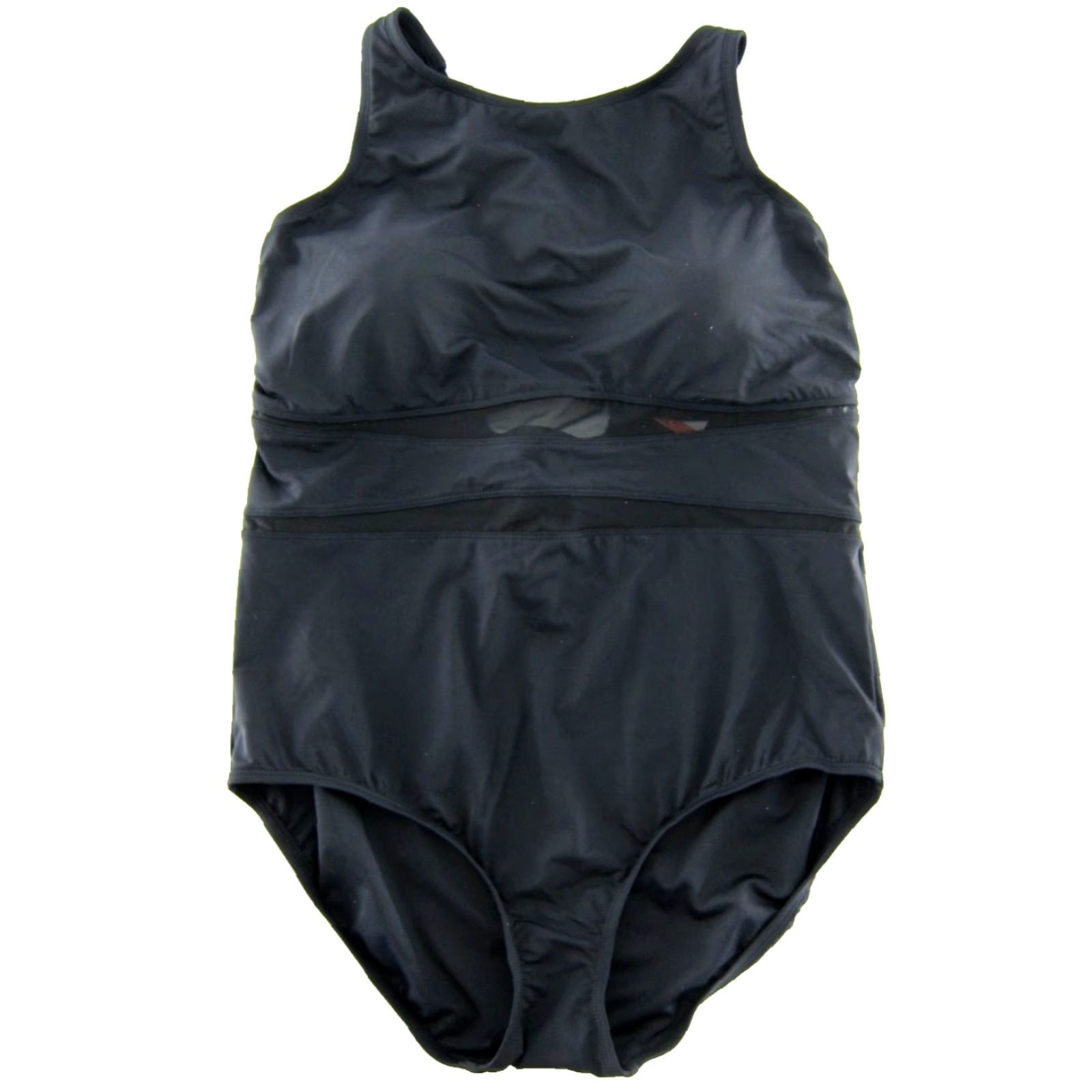 Lands' End NWT Lands' End Black Built In Bra Wide Strap Slimming One Piece Swimsuit XXL Size ONE SIZE - 2 Thumbnail