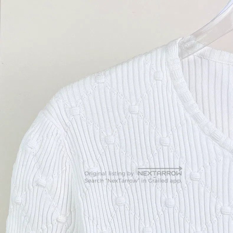 Chanel Chanel 22B white three-dimensional dot knitted short sleev Size XXS / US 00 / IT 34 - 3 Thumbnail