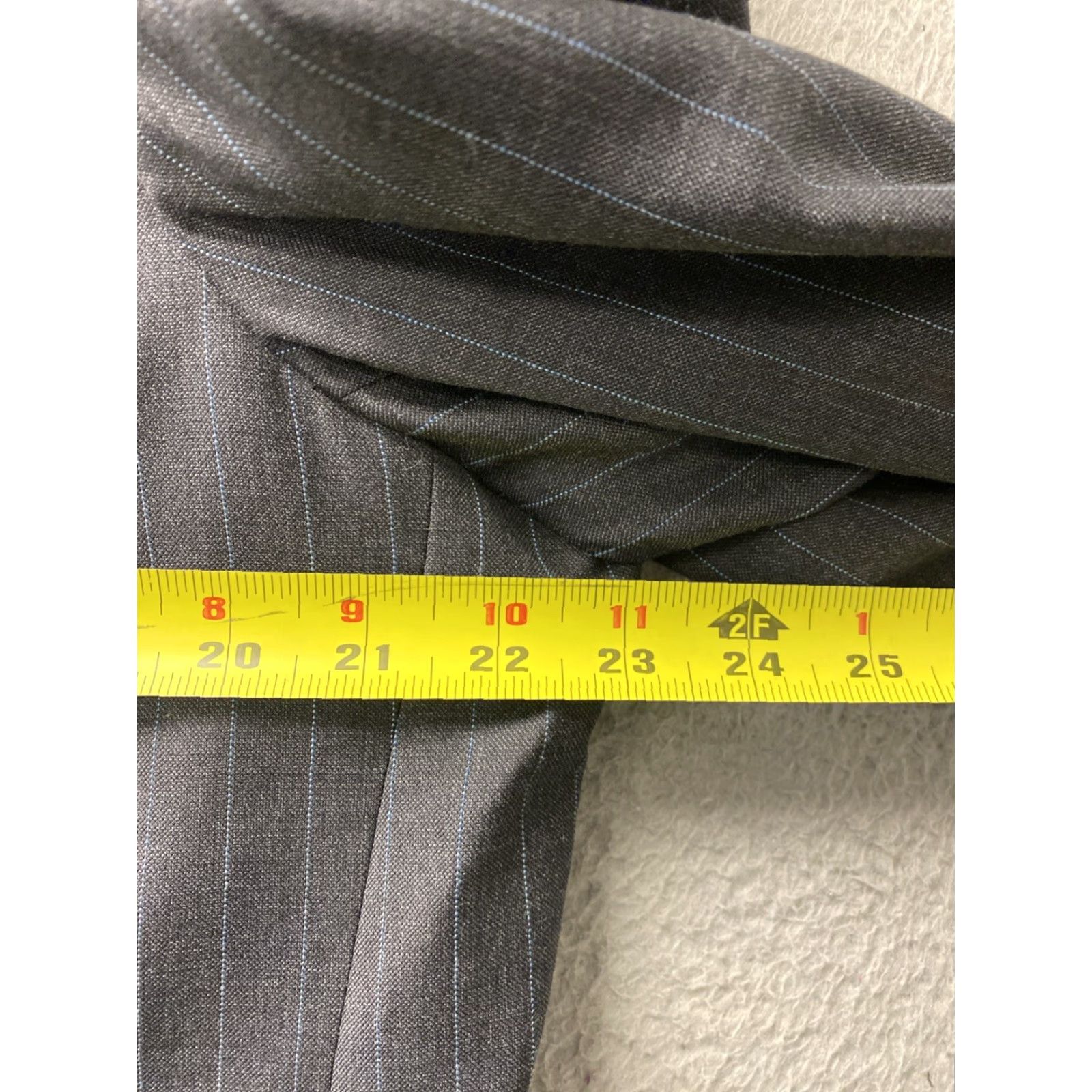 Brooks Brothers VINTAGE Brooks Brothers Suit Gray Striped 2 Piece Mens 46R Regular Blazer Jacket Dress Pants Size 46R - 3 Thumbnail